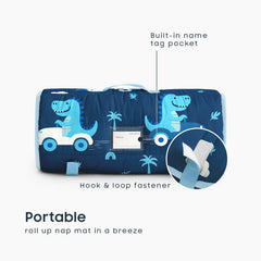 Wake In Cloud Nap Mat with removable pillow for flexible nap arrangements.