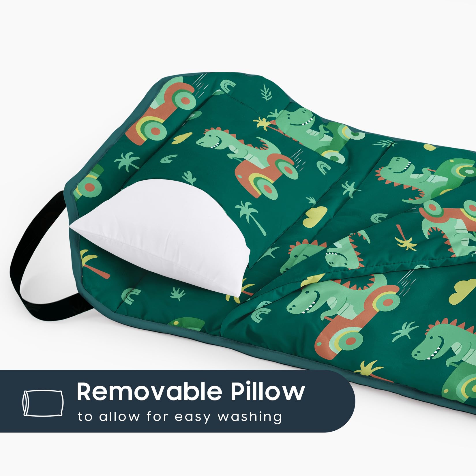 Wake In Cloud nap mat with roll strap and carry handle for portable use
