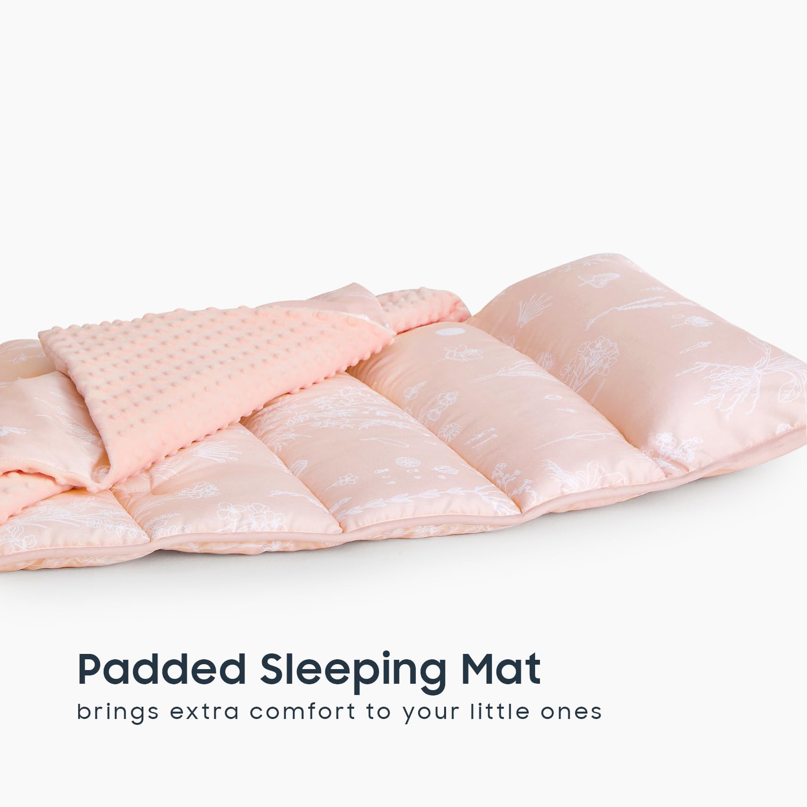 Wake In Cloud nap mat uses brushed microfiber for soft durability.