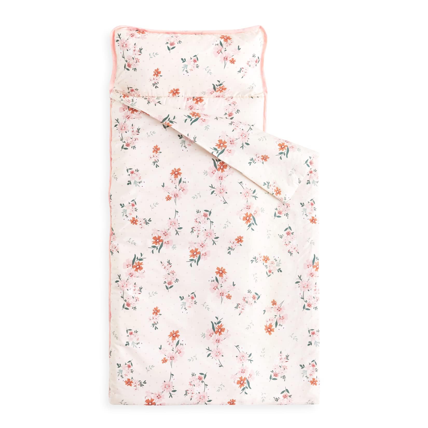 Wake In Cloud nap mat with floral light pink design for cozy preschool naps.