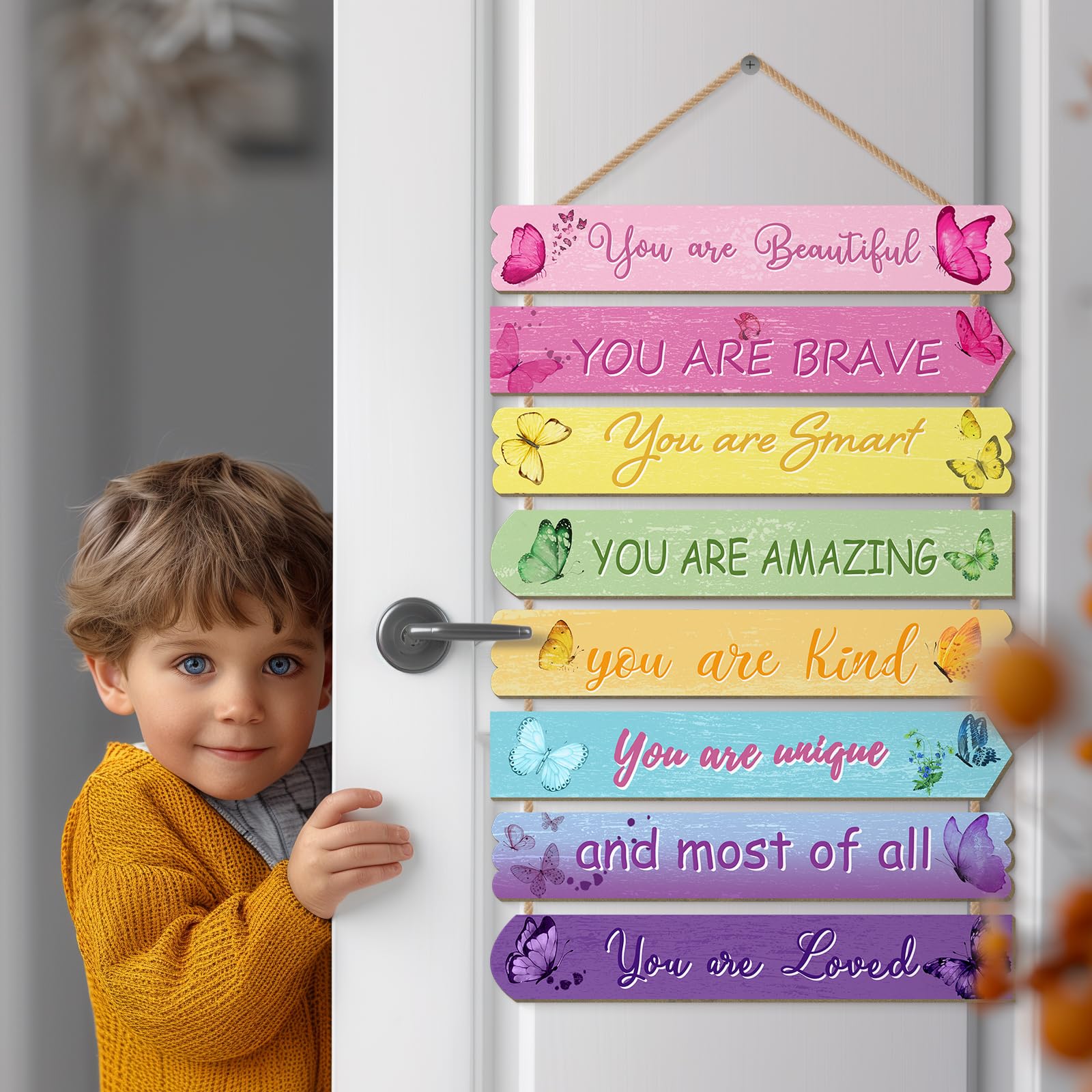 WAKOSAN teen girls butterfly wall decor complements stylish bedrooms.