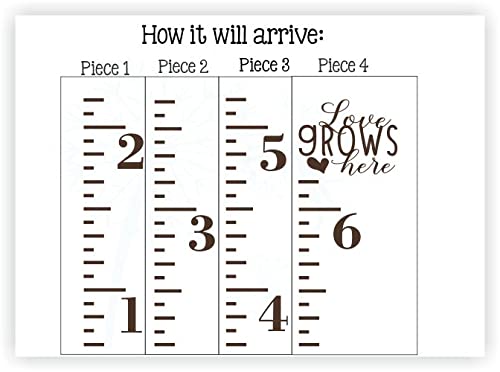 Wall Decor Plus More growth chart in chocolate brown ready for future height milestones.