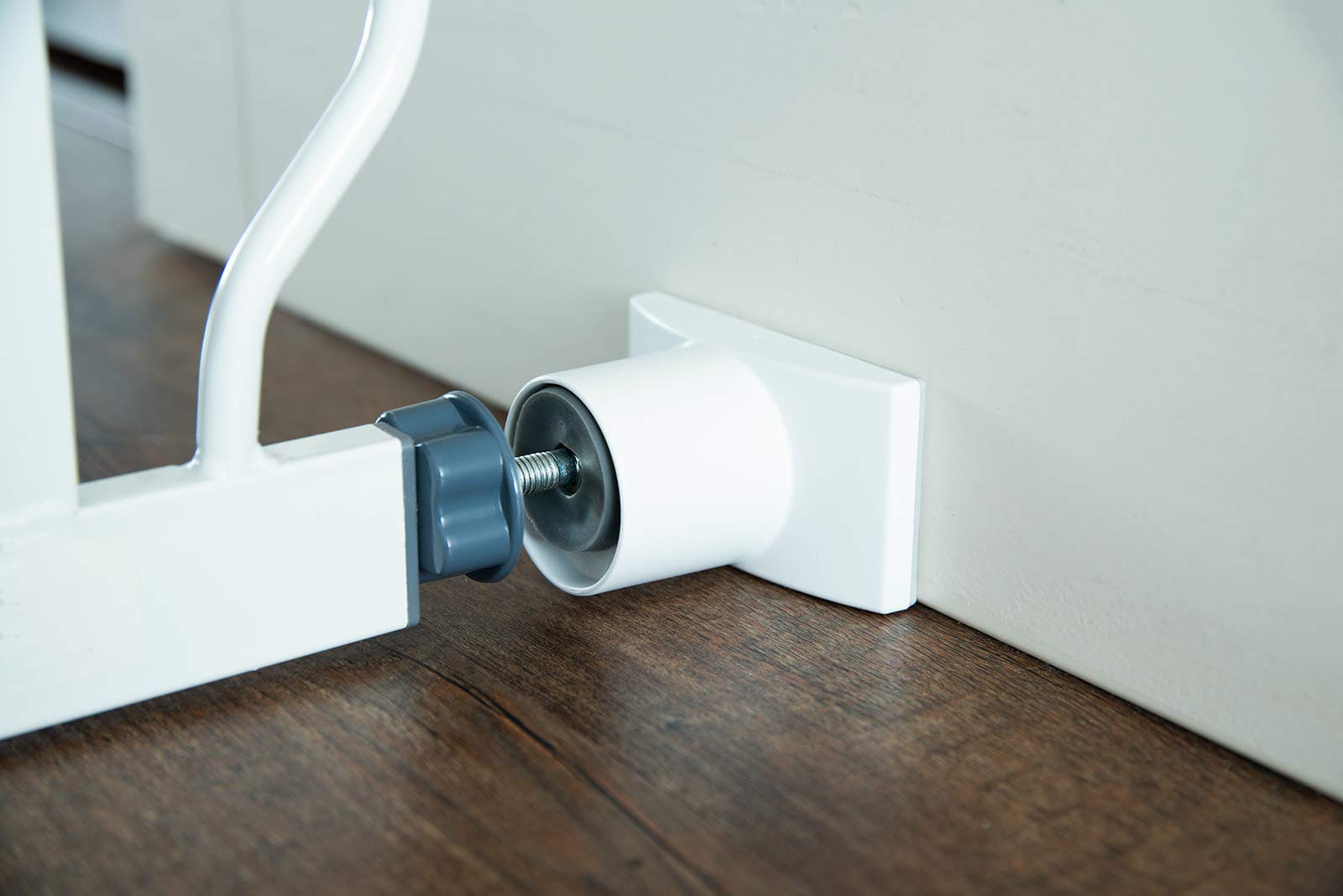 Wall Nanny Extender stair application keeps gates safe on stairs.
