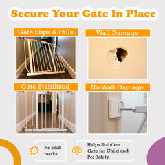 Wall Nanny guards a gate panel for pet gates, safeguarding walls.