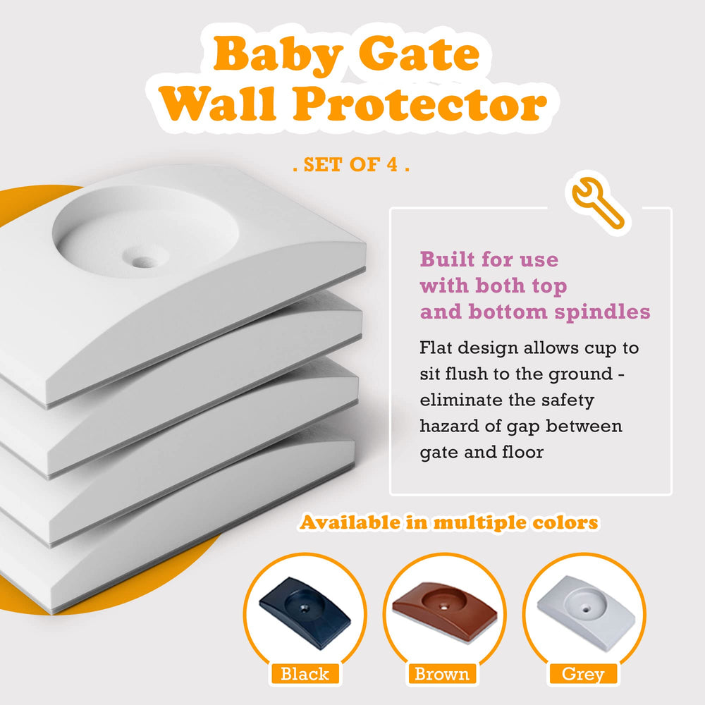 Wall Nanny wall protector with soft rubber backing prevents scrapes.