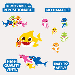 Wall Palz Baby Shark characters collection enhances wall decor and imaginative play