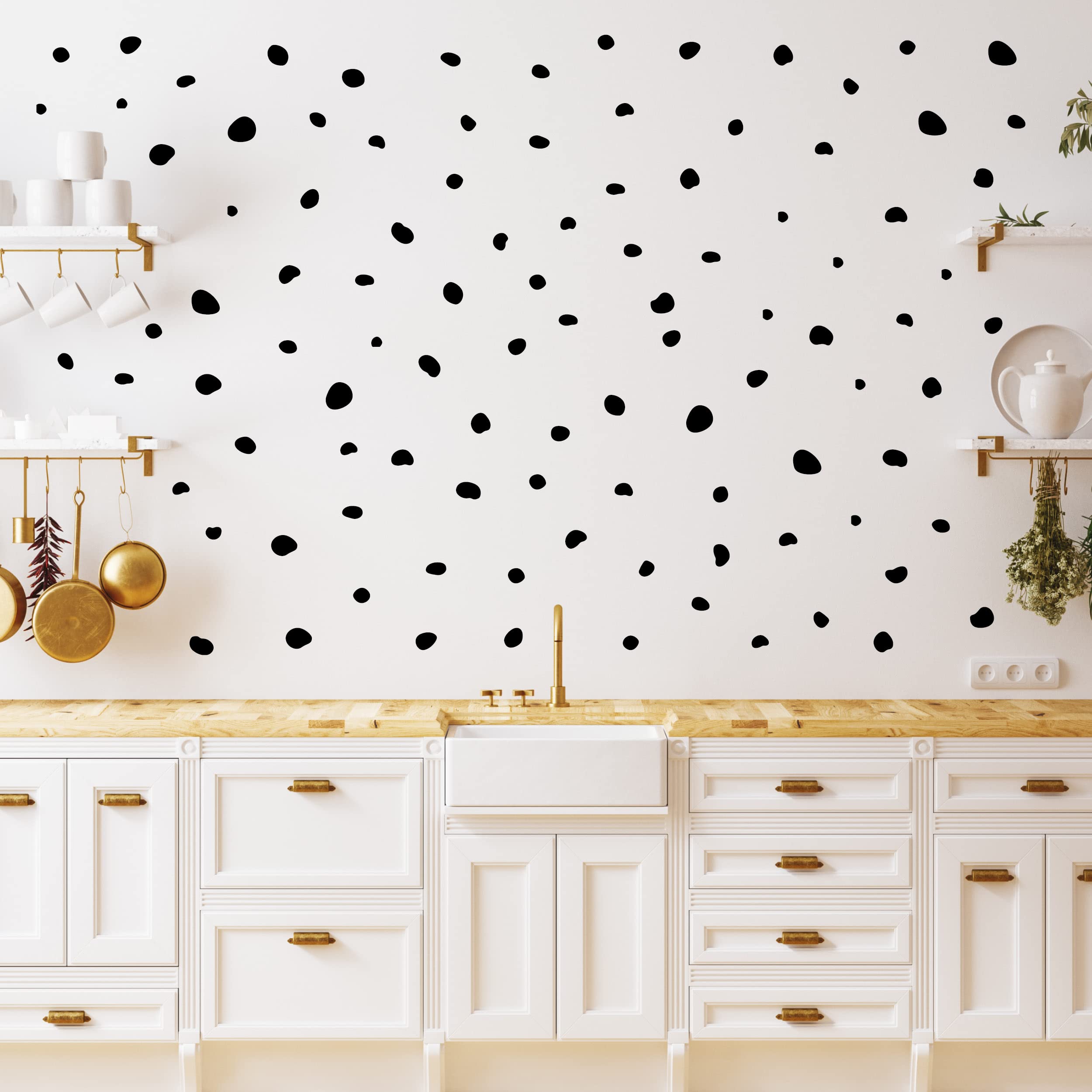 Wall Palz Decalcomania irregular dots set of 216 creates a modern living room accent