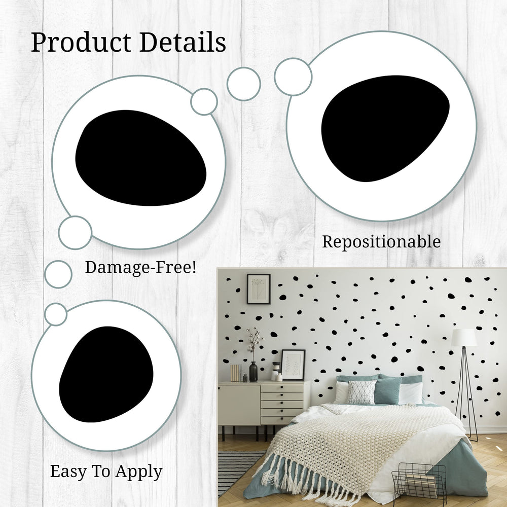 Wall Palz Decalcomania dots apply smoothly on walls and surfaces without residue