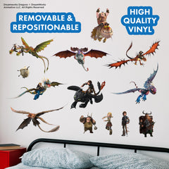 Wall Palz How to Train Your Dragon decal featuring Astrid with Stormfly for imaginative playroom decor.