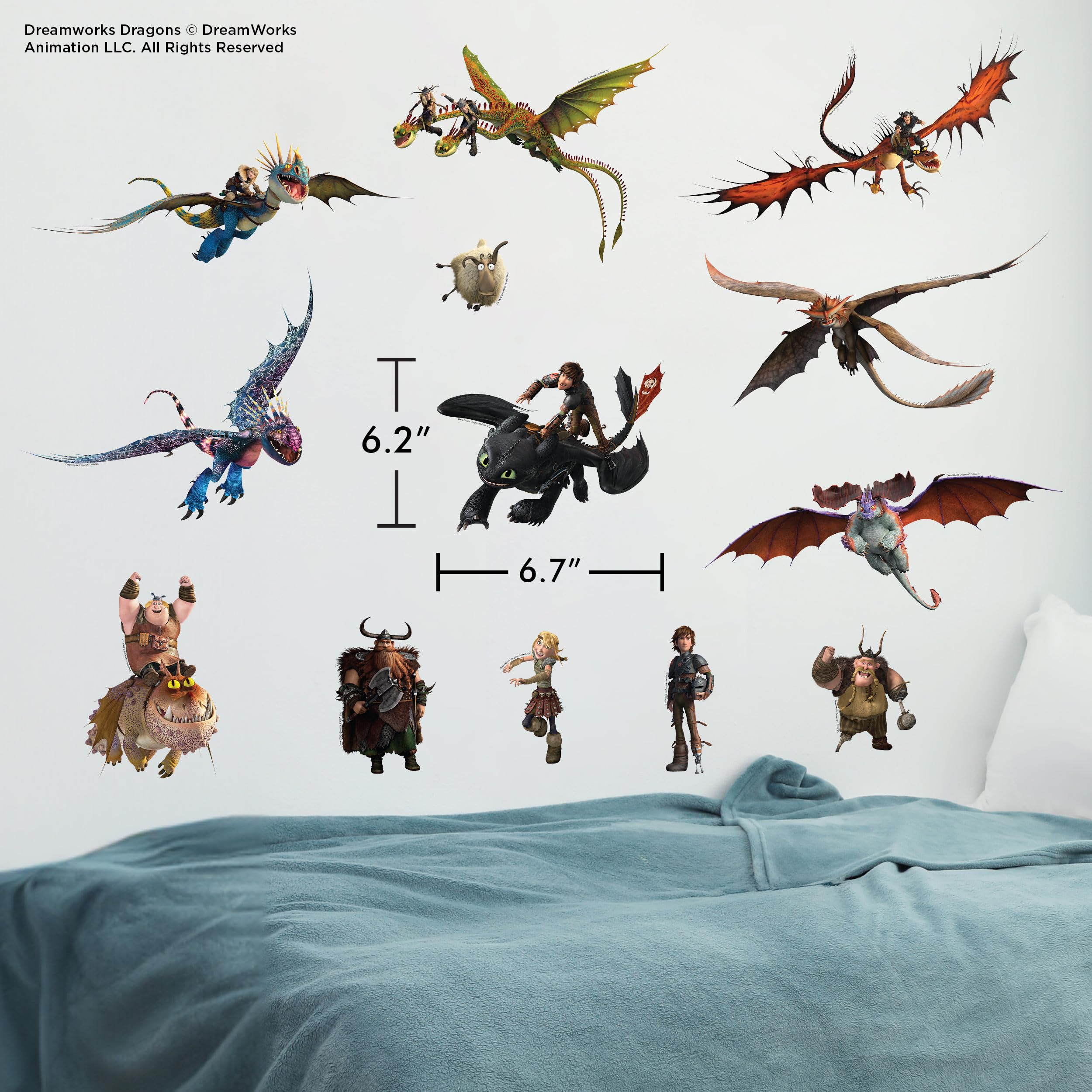 Wall Palz How to Train Your Dragon decal featuring Ruffnut and Tuffnut with Barf and Belch for fun duo.