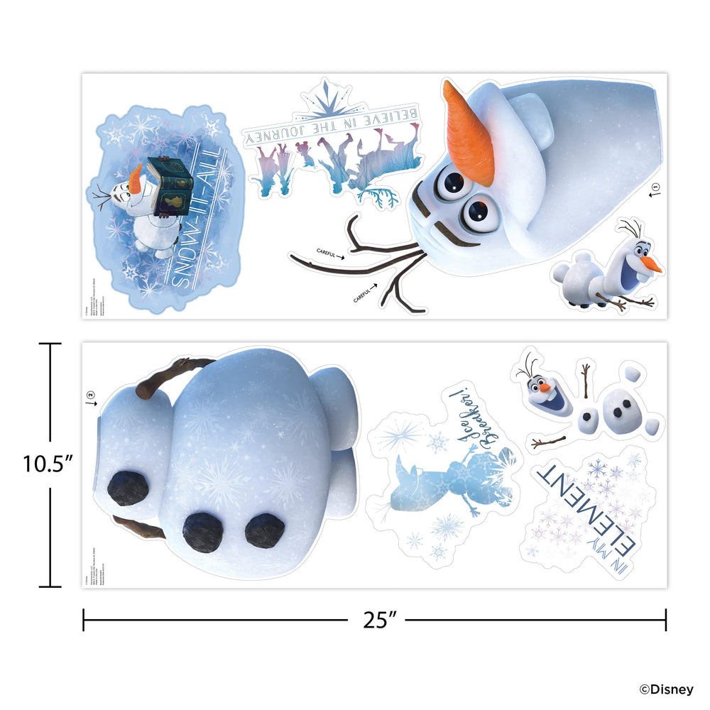 Wall Palz Olaf peel-and-stick application enables quick decorating on doors, mirrors, or laptops.