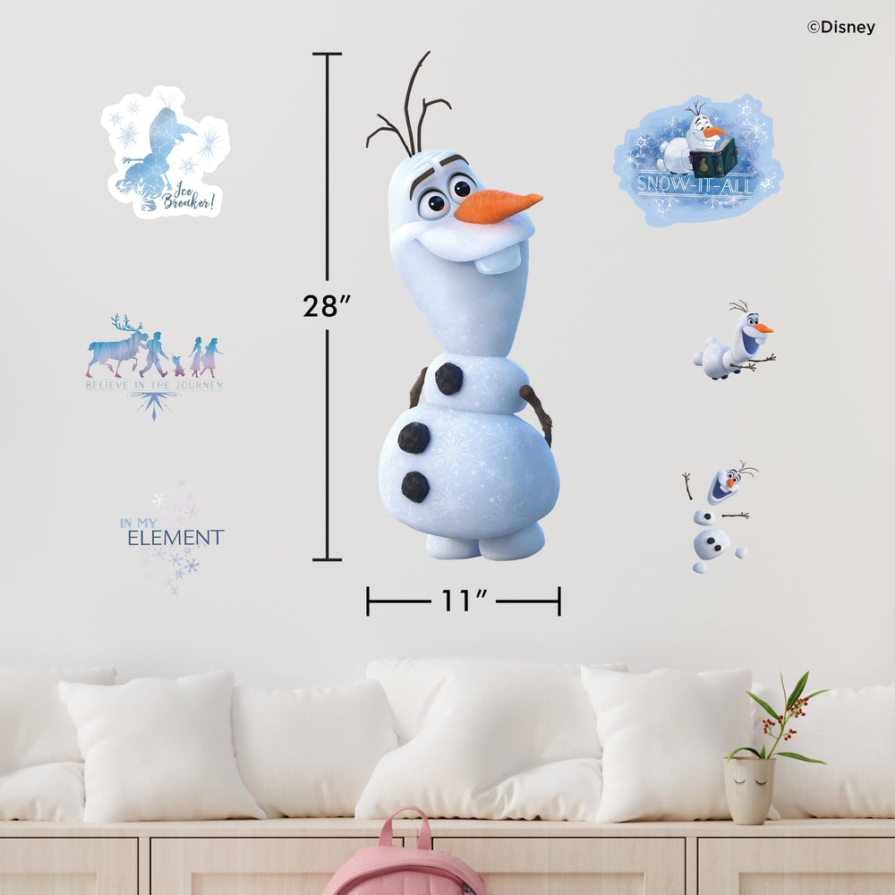 Wall Palz Olaf six bonus stickers offer extra playful accents on walls or furniture.