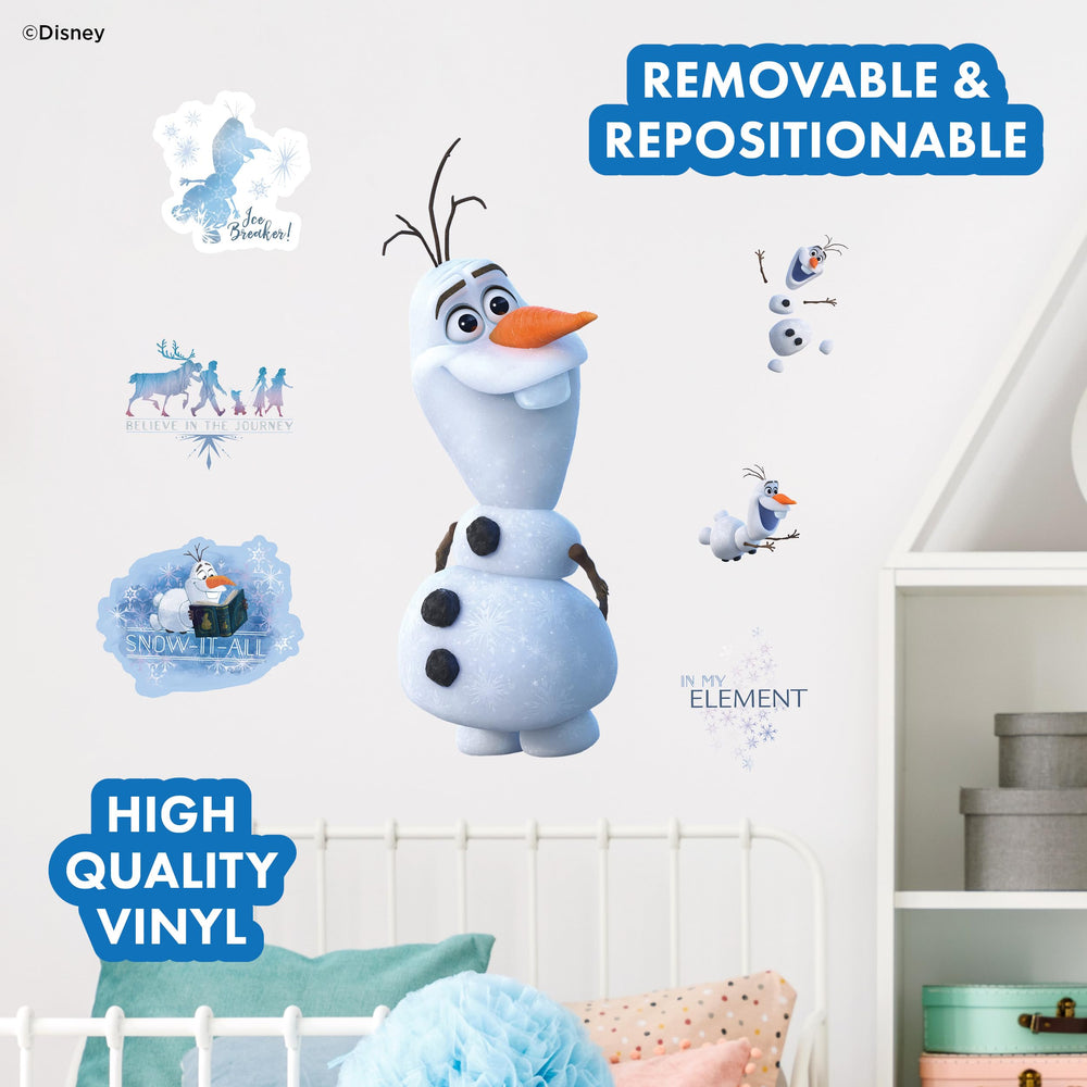 Wall Palz Olaf warm smile detail adds character to kids' rooms with simple removal.