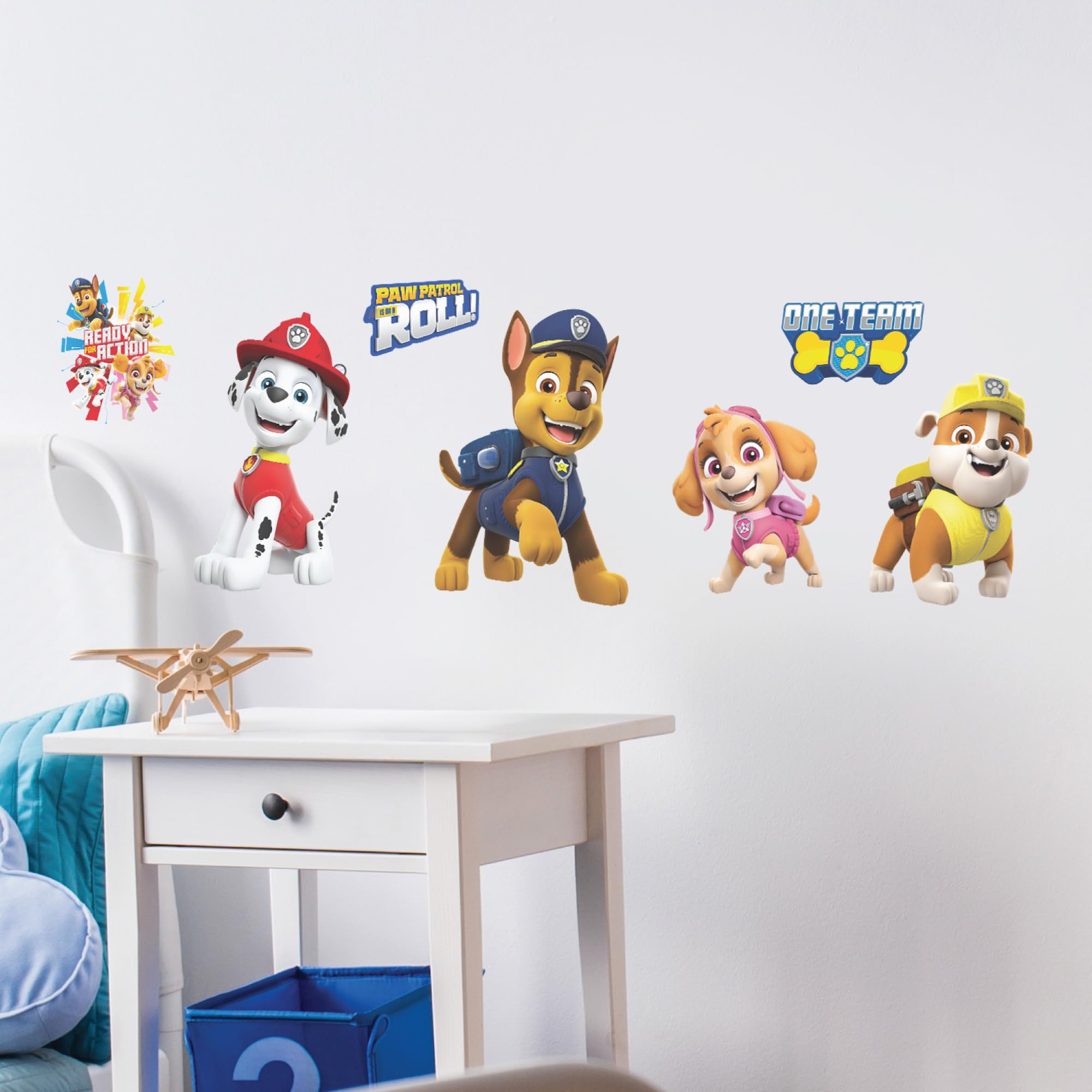 Wall Palz Paw Patrol Chase decal for walls adds action-packed kids' room decor.