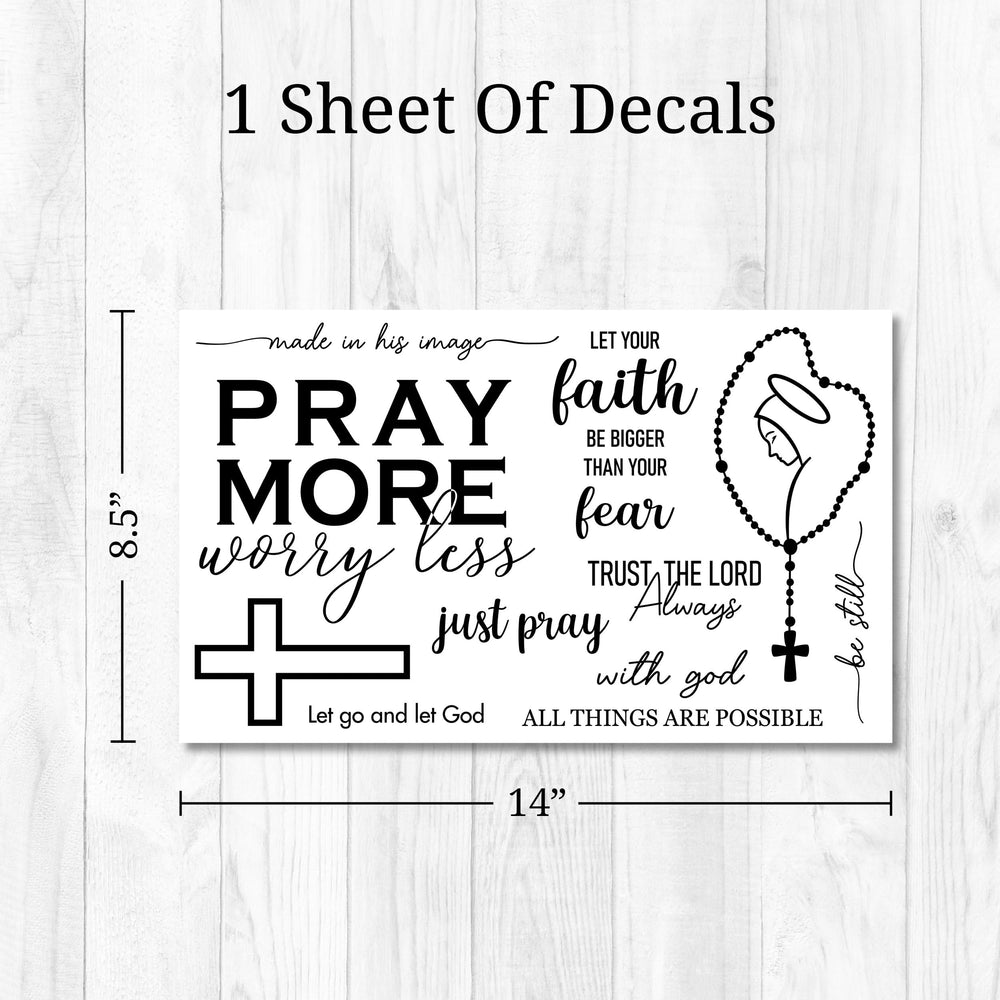 WALL PALZ Pray More Worry Less decal for calming bedroom reminders