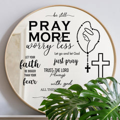 WALL PALZ religious wall mirror decals set of 10 black quotes and images for reflection