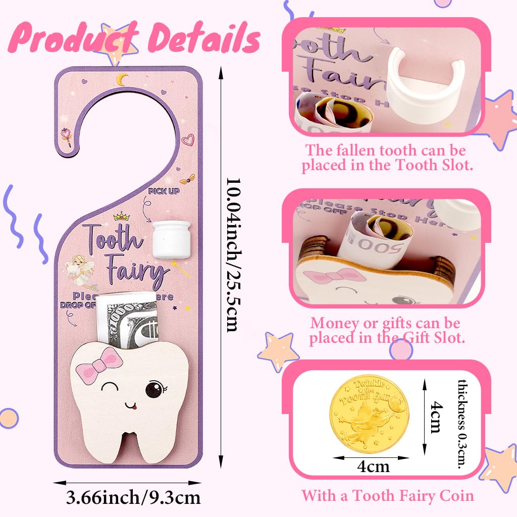 WALLFID tooth fairy coin included for a keepsake treat after a lost tooth.