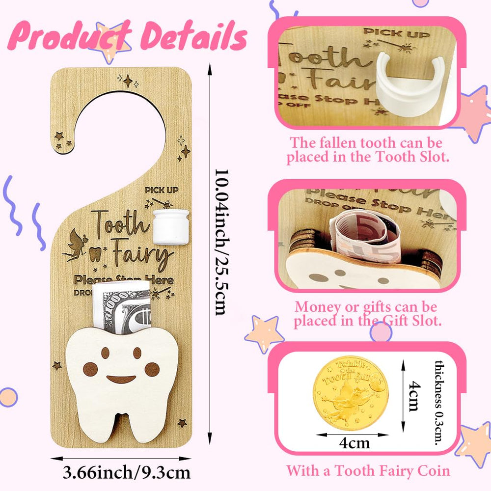 WALLFID tooth holder with gift compartment placed on a dresser for bedtime tooth exchanges.