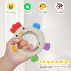 Walulan teether rings showing textures for gum massage and exploration