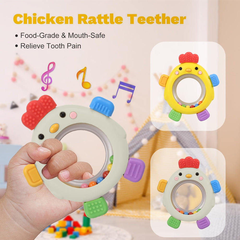 Walulan teether ring with rattle for gentle auditory stimulation