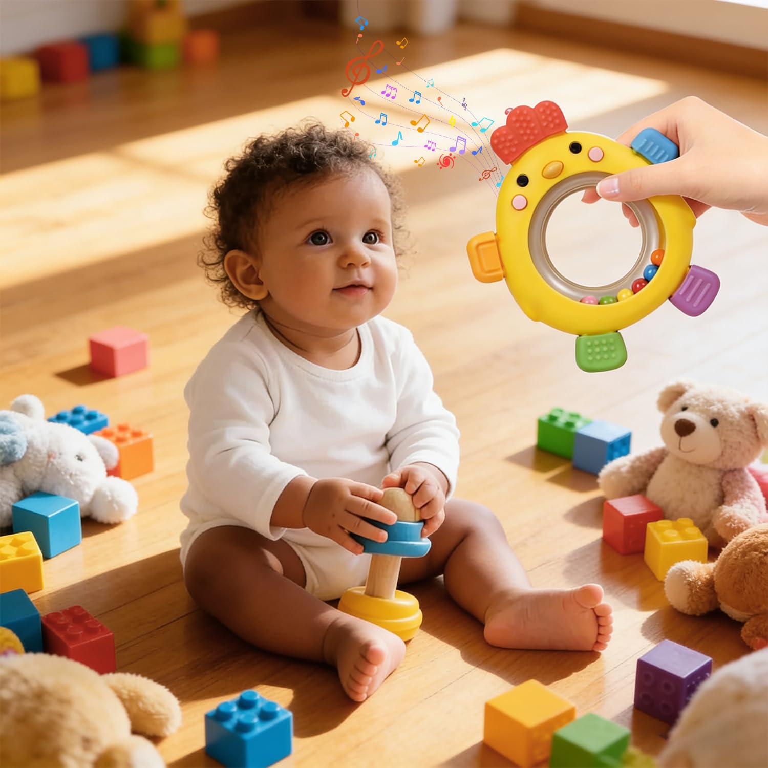 Close-up of BPA-free silicone material in Walulan teether rings