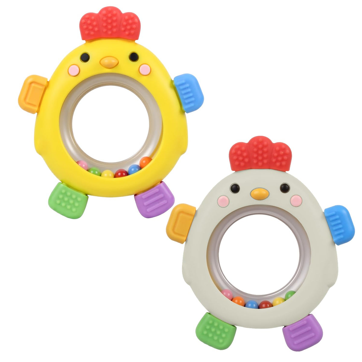 Walulan sensory teether rings close-up textures for soothing gums