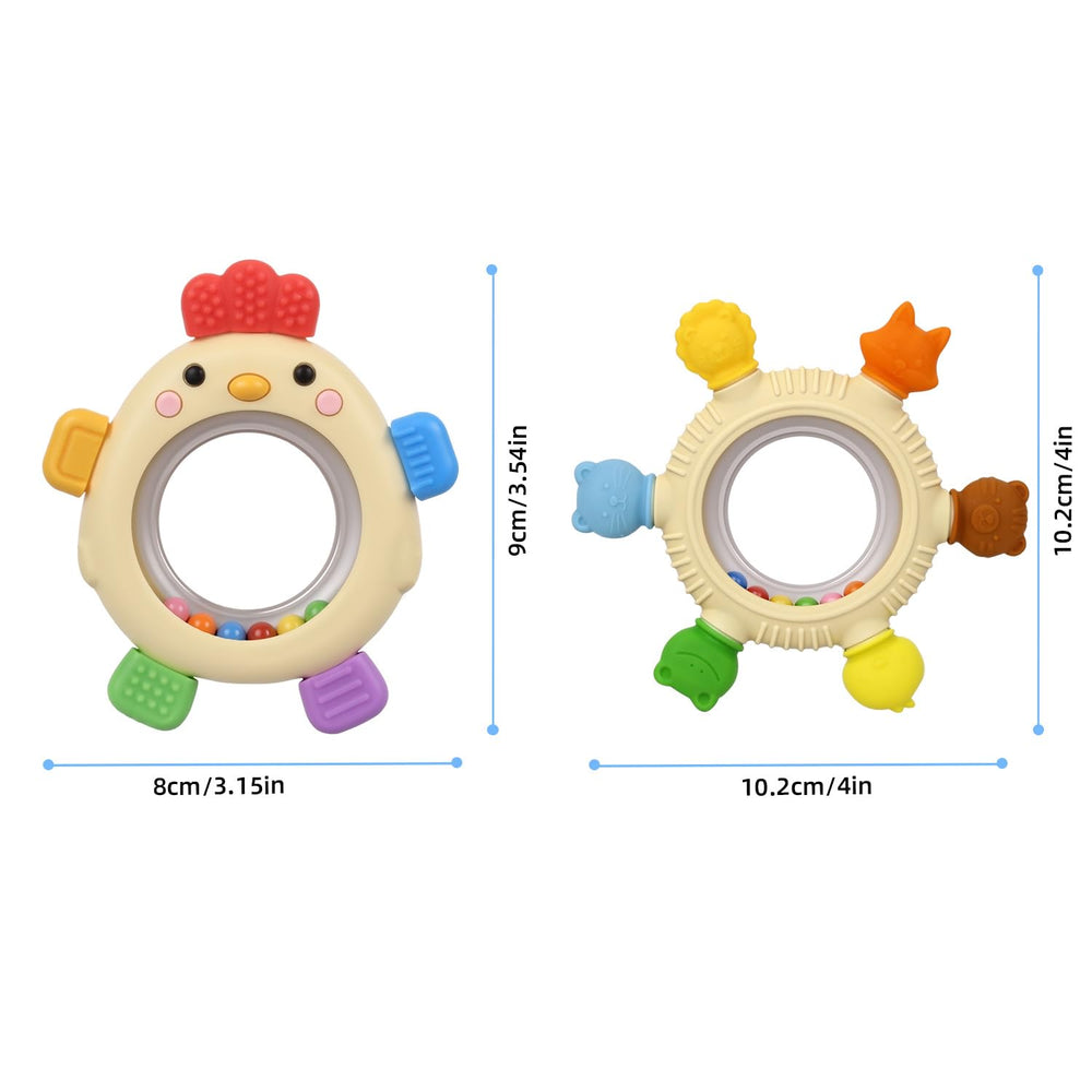 Walulan sensory teether cleaning-friendly design keeps one ring ready while the other is washed.