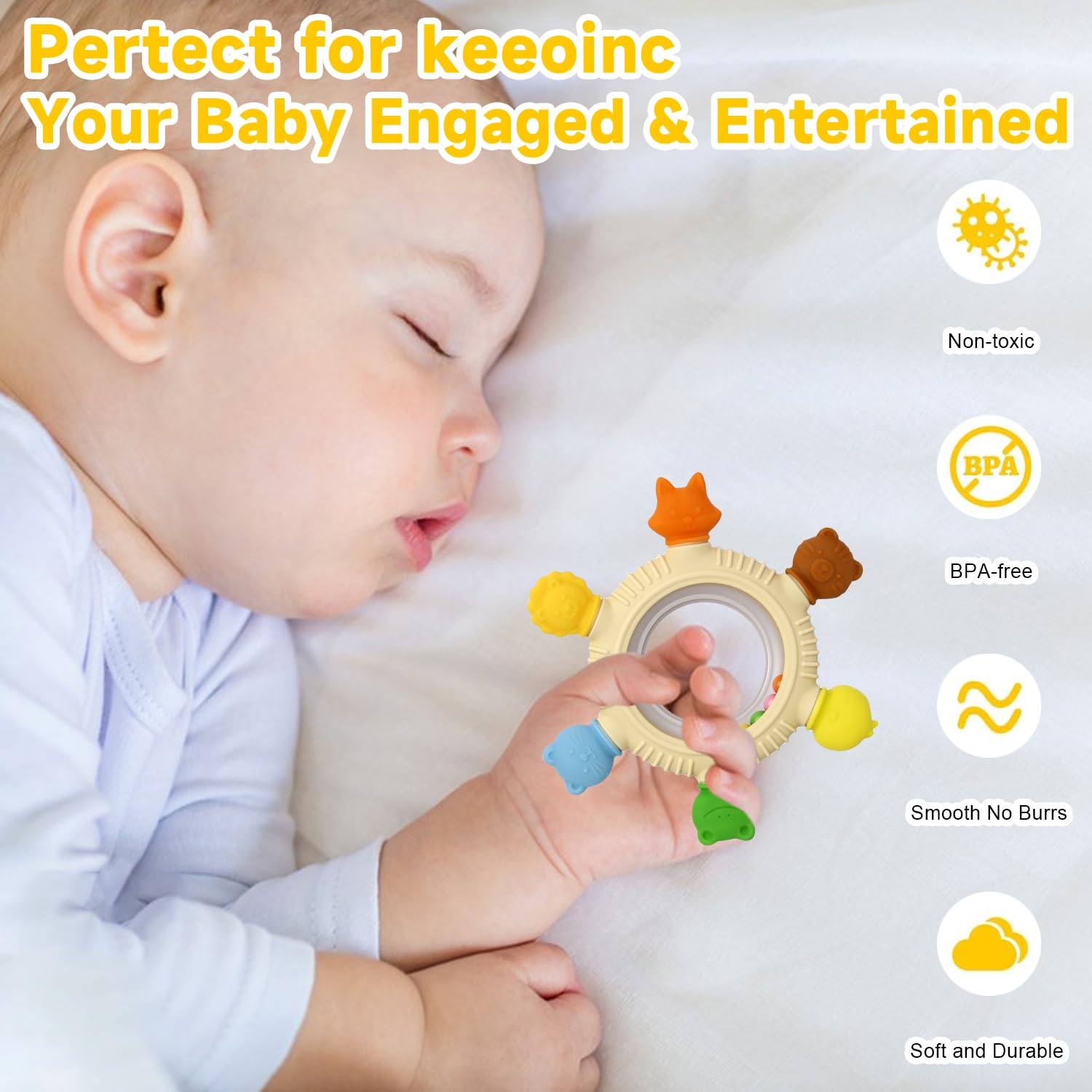 Walulan sensory teether dual-pack setup ensures a clean teething ring at all times.
