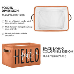 Wamika Hello Fall orange storage basket folded design saves space when not in use