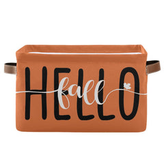 Wamika Hello Fall orange storage basket front view for versatile living room organization
