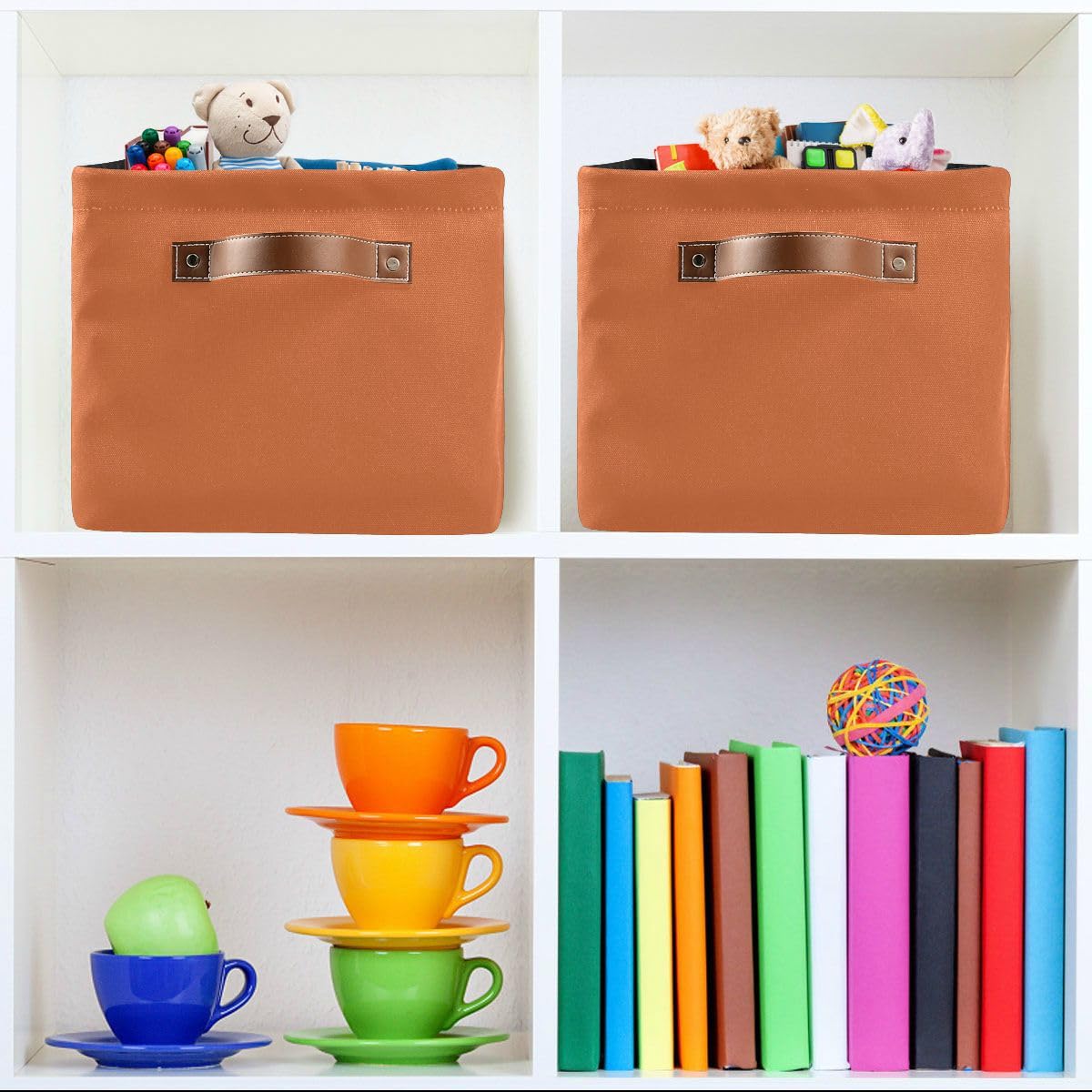 Wamika Hello Fall orange storage basket pumpkin motif adds seasonal decor