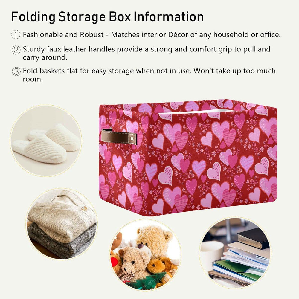 Wamika pink red love heart bathroom towel bin