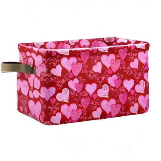 Wamika pink red love heart rope handle basket on the move