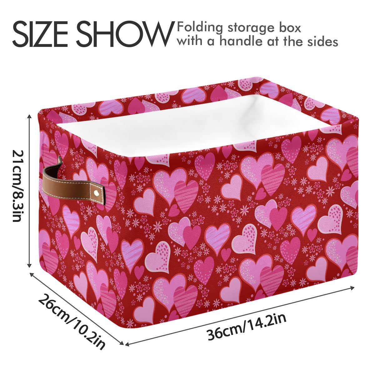 Wamika pink red love heart storage bin in living room