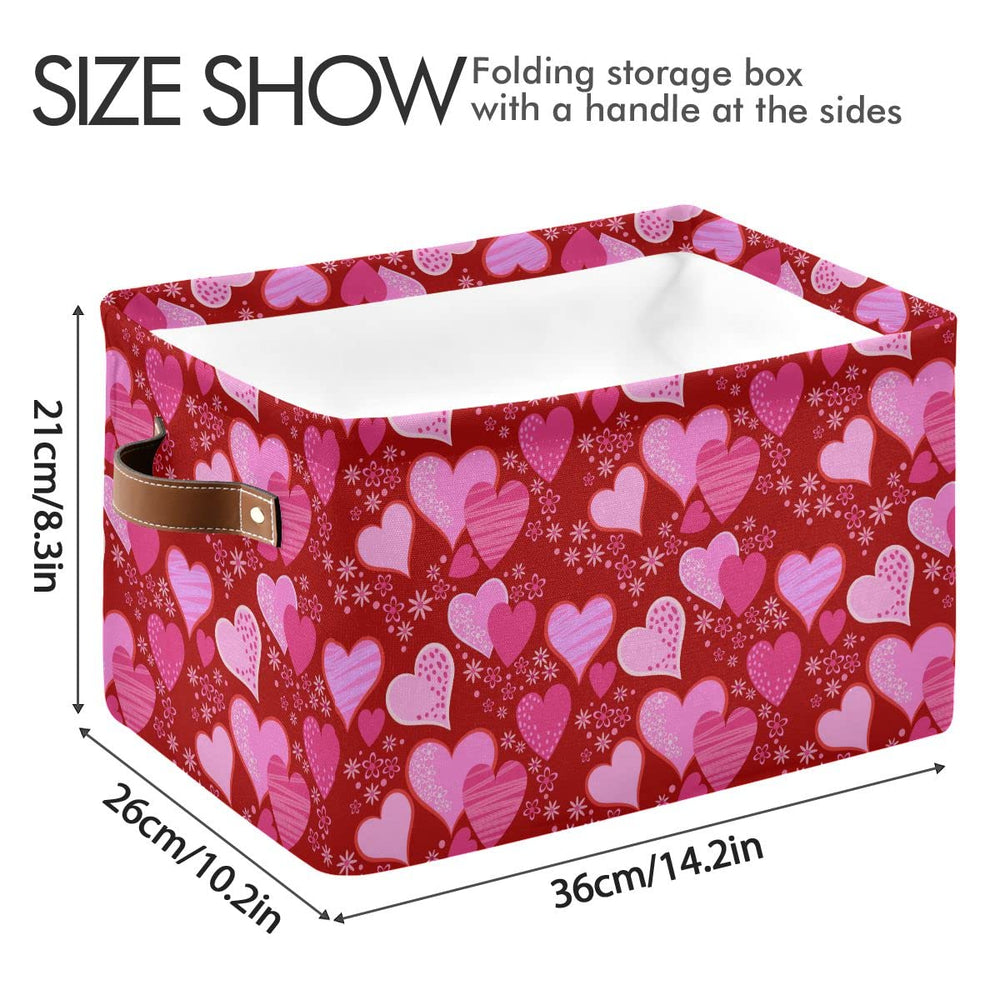 Wamika pink red love heart storage bin in living room