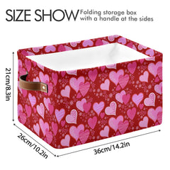 Wamika pink red love heart storage bin in living room