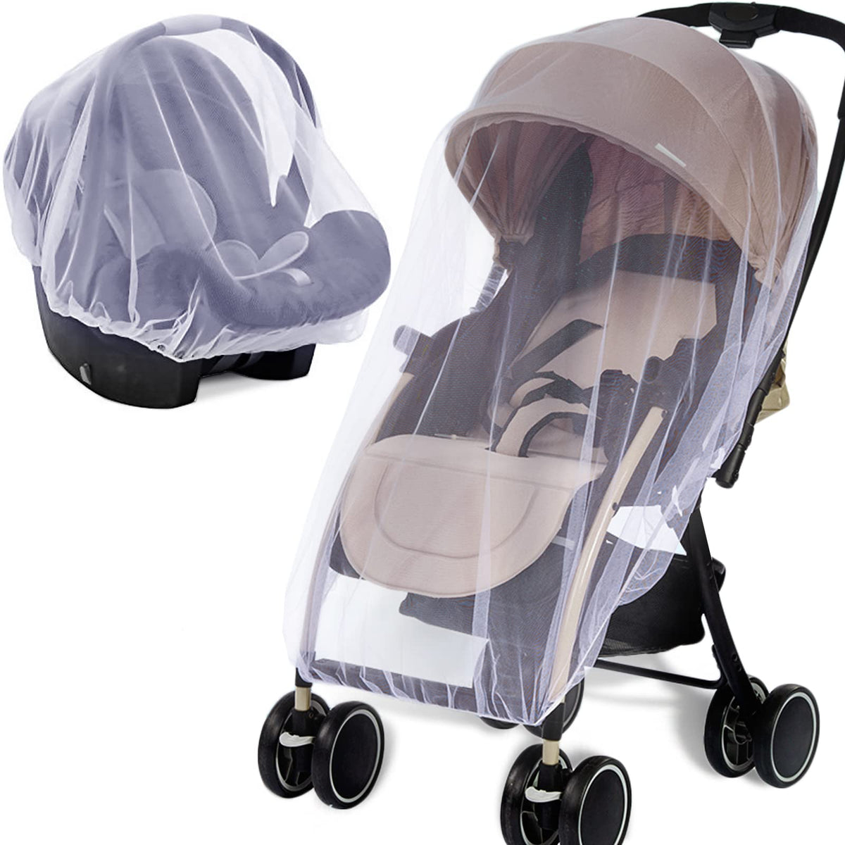Wanateber mosquito net for stroller with edge-fit coverage