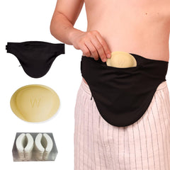 WansMed ostomy belt in black XL with stoma guard for daily discreet comfort