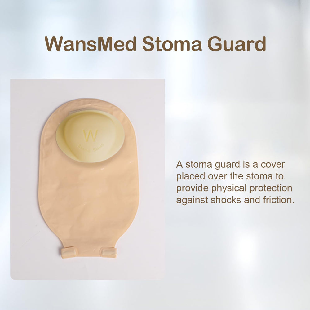WansMed stoma guard side profile shows slim, low-profile shield.