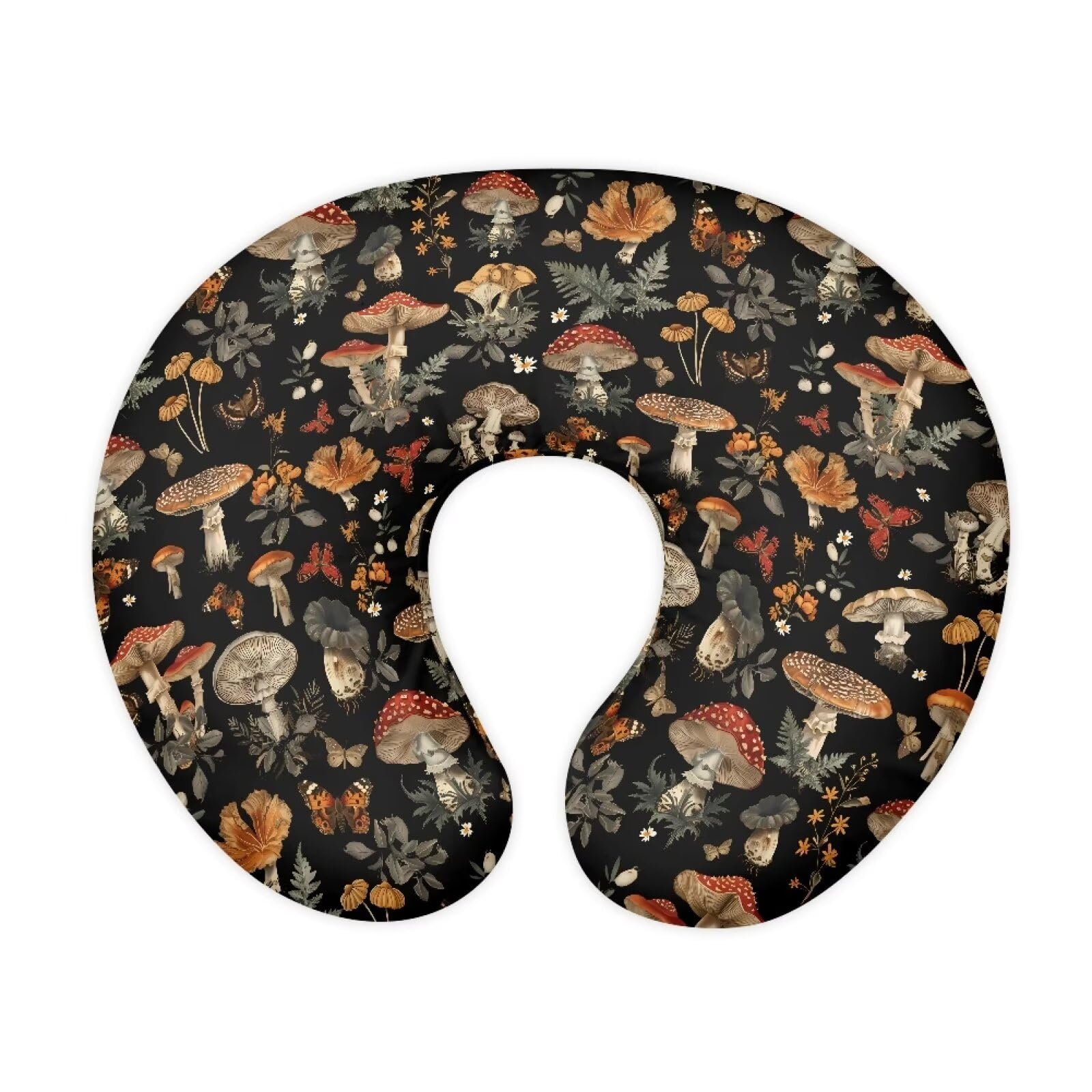 Wanzuoeng mushroom-printed nursing pillow cover with flowers and butterfly enhances nursery decor and comfort.