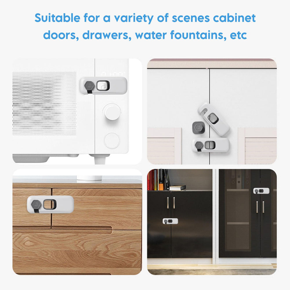 WAONIQ 5-Pack Safety Lock adhesive backing adheres securely to surfaces for safety.