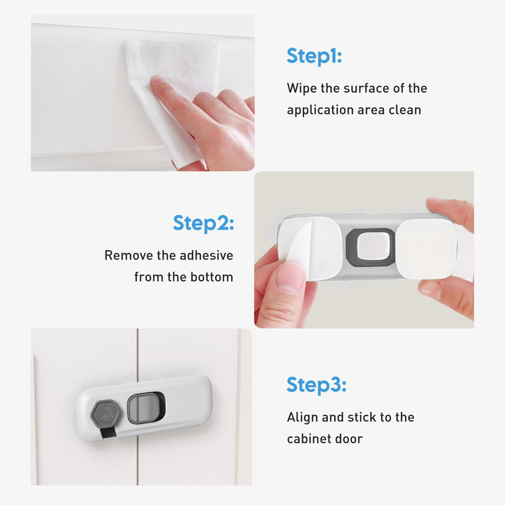 WAONIQ 5-Pack Safety Lock installs easily with no tools required.