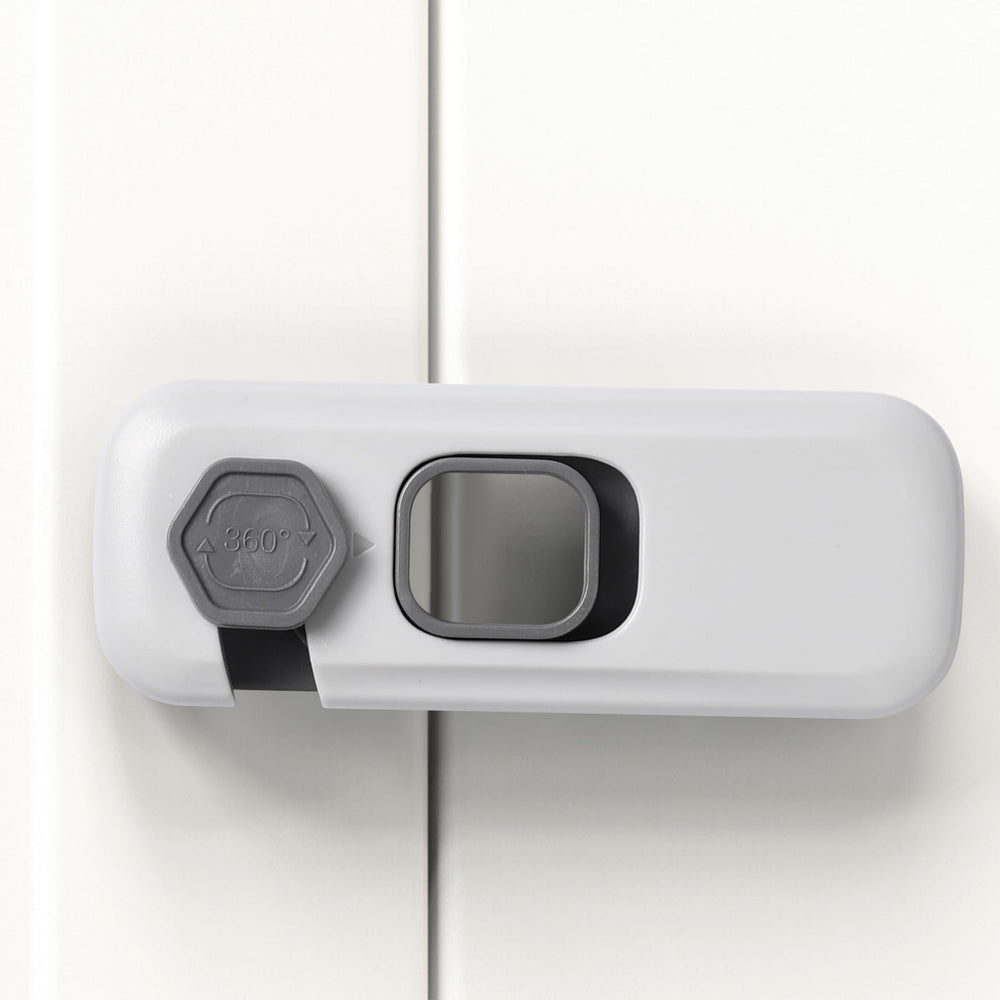 WAONIQ 5-Pack Safety Lock used in kitchen cabinets for safer storage.