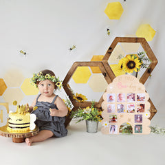 WAOUH Baby Growth Wood Photo Board displayed in a cozy nursery setting.