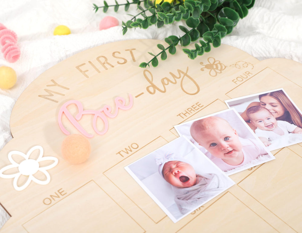 WAOUH Versatile Bee Photo Board as a centerpiece in nursery or living room.