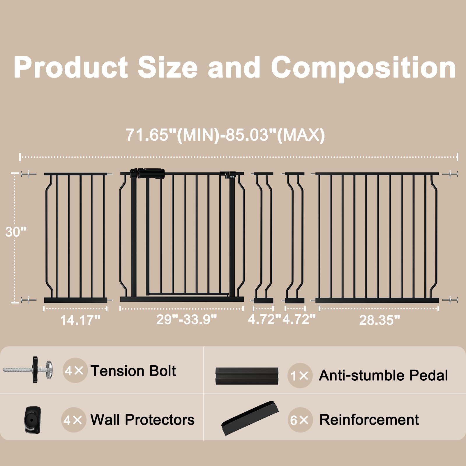 WAOWAO baby gate fits dogs and kids, offering extra-wide protection