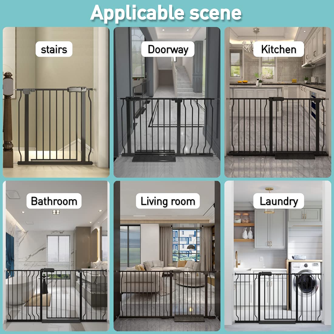 WAOWAO gate with no-drill install ensures quick removal and wall protection.