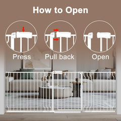 WAOWAO pressure-mounted gate installs without drilling to protect walls.