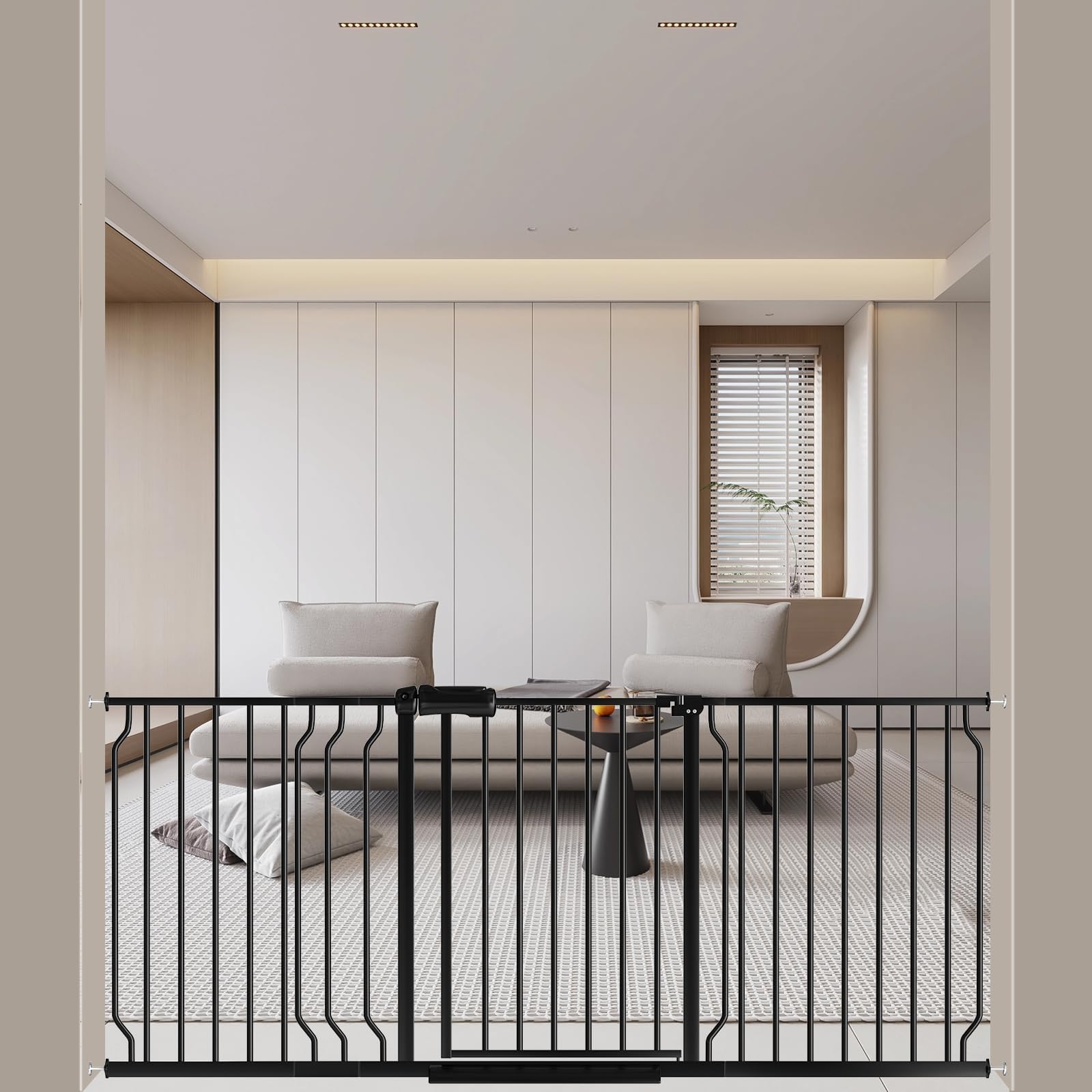 WAOWAO baby gate wide passage setup along a doorway, safe for pets.