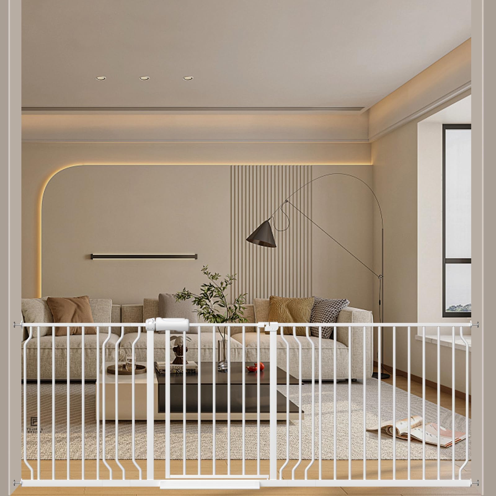 WAOWAO baby gate with wide walk-through design for easy passage and safety.